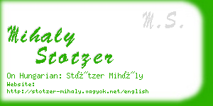 mihaly stotzer business card